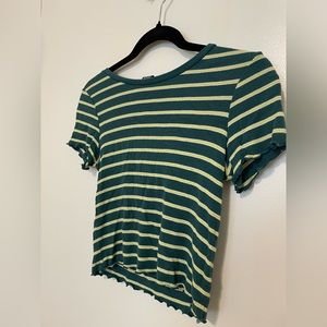 Women’s Striped Short Sleeve Shirt, Size S